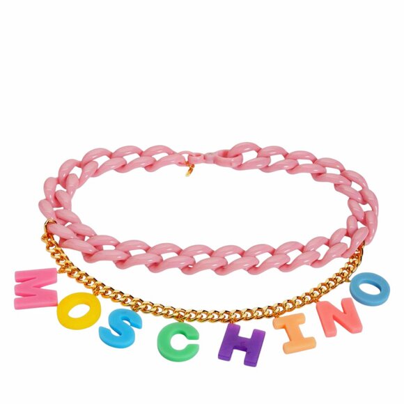 Moschino Women's Bijoux Small Chain Link Logo Belt NEW - Picture 2 of 10